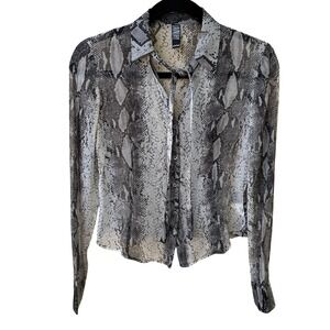 Laundry Shelli Segal Y2K Silk Snakeskin Print Tie Neck Blouse Mob Wife‎ Indie 6